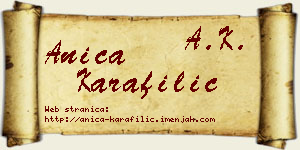 Anica Karafilić vizit kartica